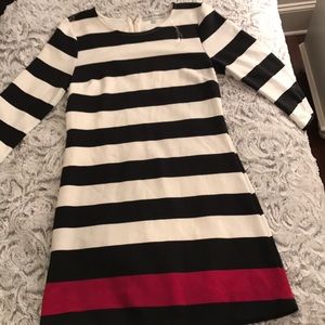 Black and white striped dress